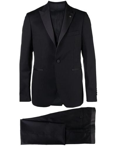Tagliatore Single Breasted Suit With Vest Clothing - Black