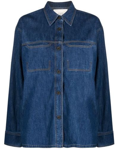 Studio Nicholson Cotton Linen Blend Shirt - Blue