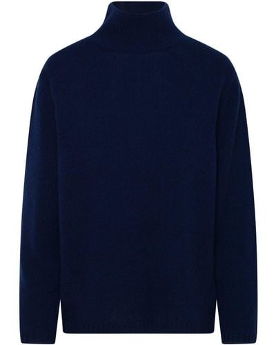 360cashmere Luella Blue Cashmere Turtleneck Sweater