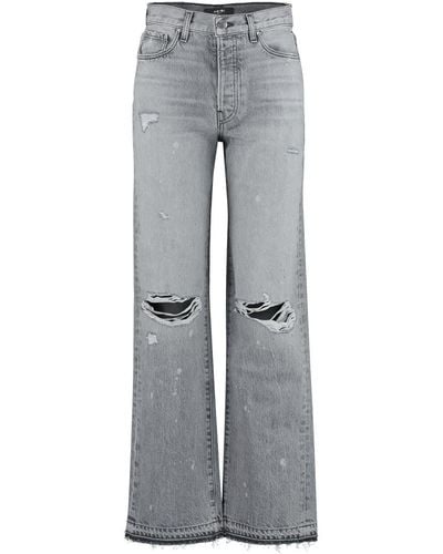 Amiri 5-pocket Straight-leg Jeans - Grey