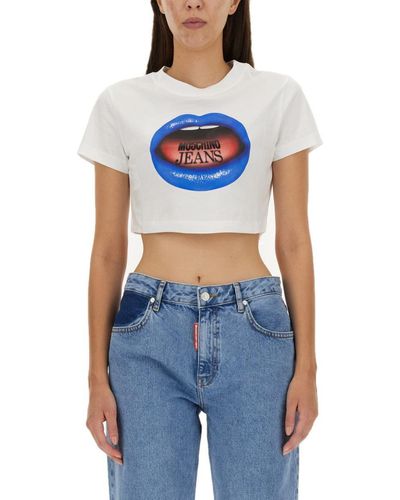 Moschino Jeans Mouth Print T-shirt - Blue