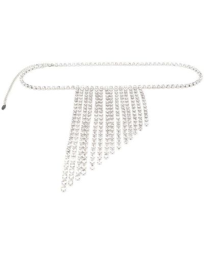 Forte Forte Crystal-embellished Belt - White