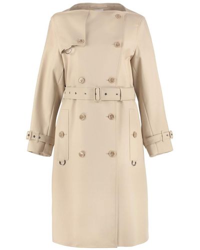 Burberry Cotton Trench Jacket - Natural