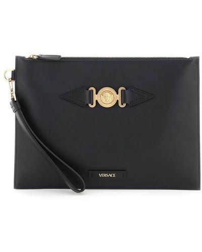 Versace Medusa BIGGIE Leather Clutch - Black