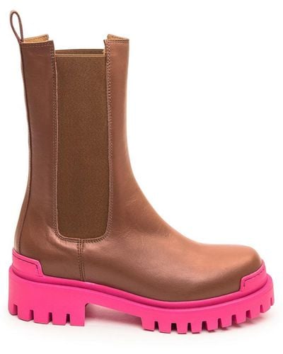 Ennequadro Boots With Textile Inserts - Pink