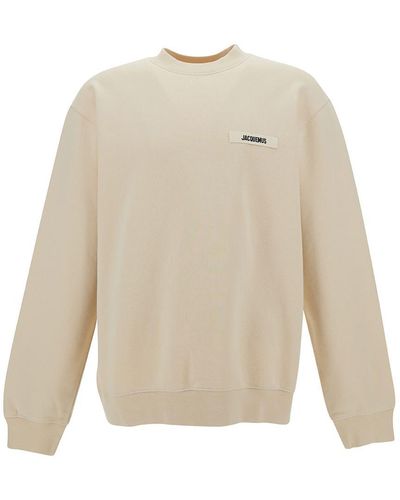 Jacquemus 'Le Sweatshirt Gros-Grain' Sweatshirt With Logo Patch - White