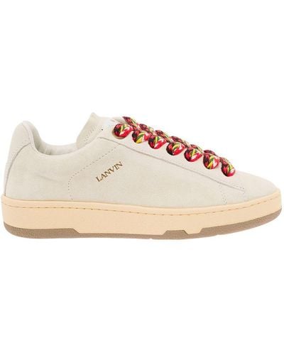 Lanvin 'Lite Curb' Low Top Trainers With Oversized Laces - Pink