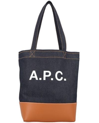 A.P.C. Axelle Small Tote Bag - Blue