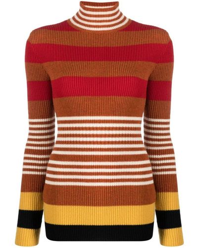 Marni Striped Virgin Wool Sweater - Red