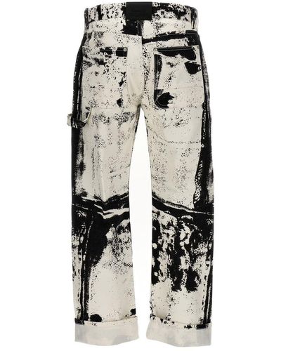 Alexander McQueen Fold Print Jeans - White