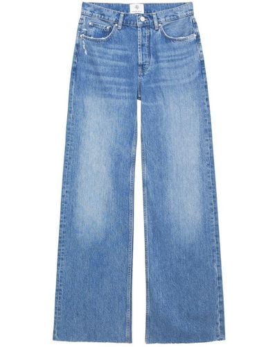 Anine Bing Hugh Wide-leg Jeans - Blue