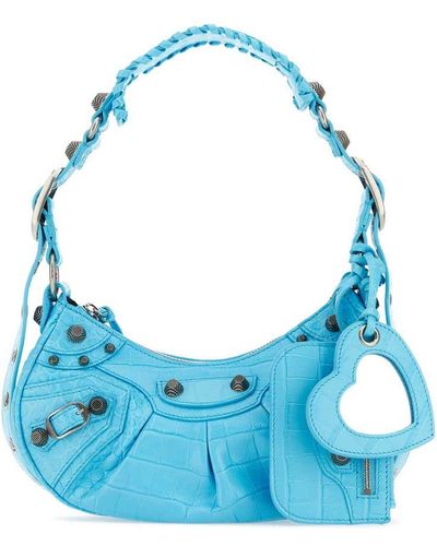 Balenciaga Le Cagole Xs Leather Shoulder Bag - Blue
