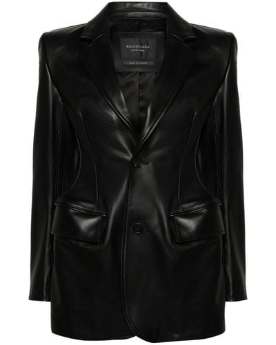 Balenciaga Hourglass Leather Jacket - Black