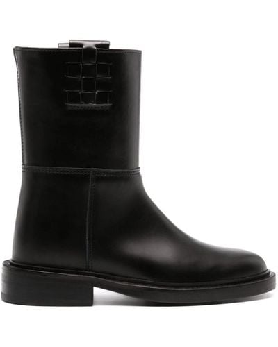 Hereu Anella Interwoven-detail Leather Boots - Black