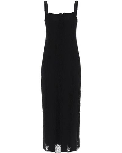 Dolce & Gabbana Jersey And Lace Maxi Dress - Black