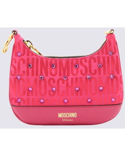 Moschino Women's Houndstooth Heartbeat Bag - Pink - Top Handle Bags