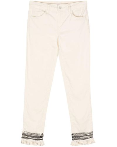 Liu Jo Stretch Cotton Jeans With Fringes - White