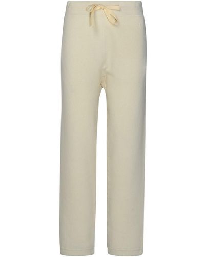 Jil Sander Cream Cashmere Sporty Trousers - Natural