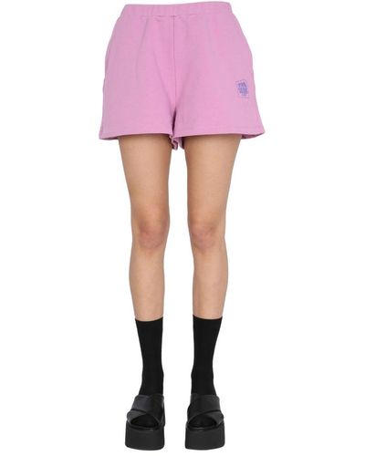 Opening Ceremony Cotton Sweat Shorts With Logo Box - Pink