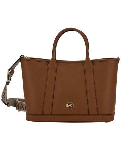 MICHAEL Michael Kors 'Luisa' Tote Bag With Mk Logo Detail - Brown