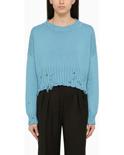 Marni Jersey With Wear Details - Blue