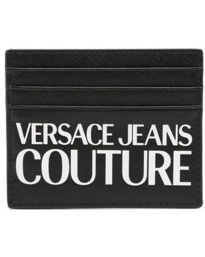 Versace Jeans Couture Logo-print Leather Cardholder - Black