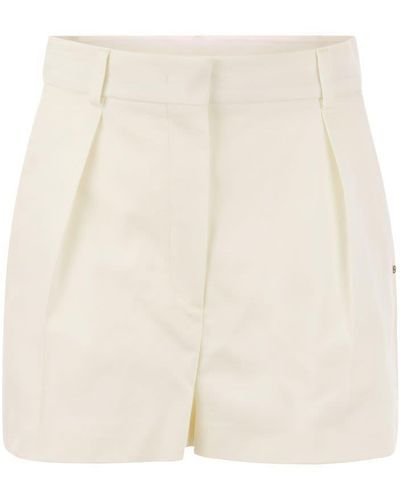 Sportmax Unico - Washed Cotton Shorts - White