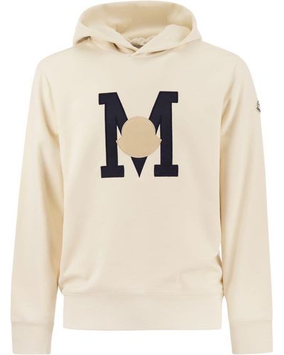 Moncler Hoodie With Monogram - Natural