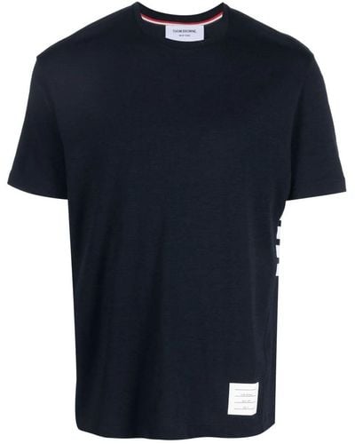 Thom Browne 4-Bar Logo-Patch T-Shirt - Blue