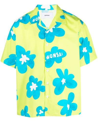 Bonsai Cotton Short Sleeve Shirt - Blue