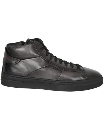 Santoni Leather Sneakers - Black