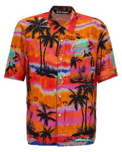 Palm Angels Graphic Sunset Shirt - Orange