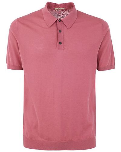 Roberto Collina Short Sleeve Polo Clothing - Pink
