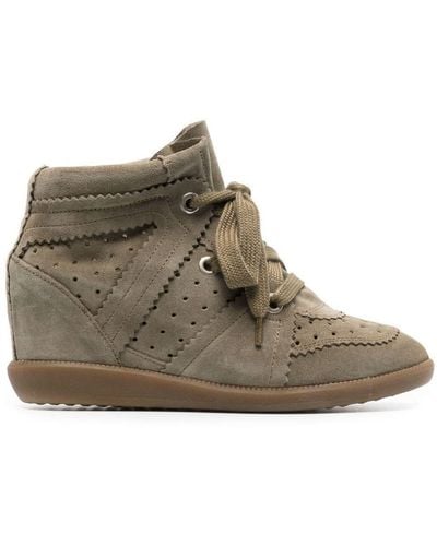 Isabel Marant Bobby Wedge Trainers - Green