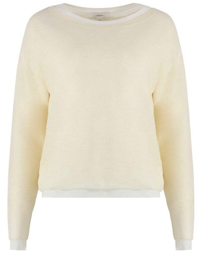 Vince Long Sleeve Crew-neck Sweater - Natural