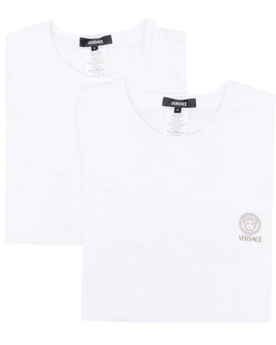 Versace Logo Organic Cotton T-shirt - White