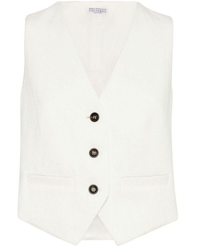 Brunello Cucinelli Waistcoats - White