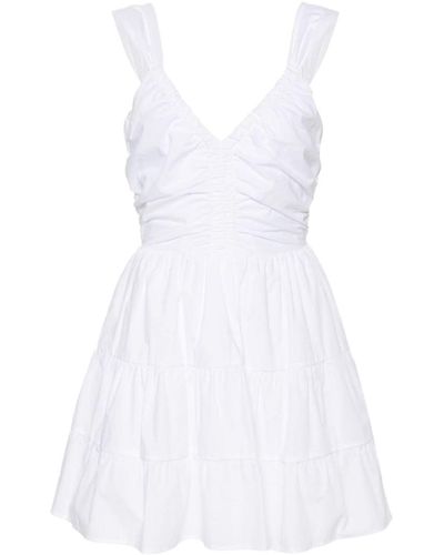 Liu Jo Short Cotton Dress With Open Back - White