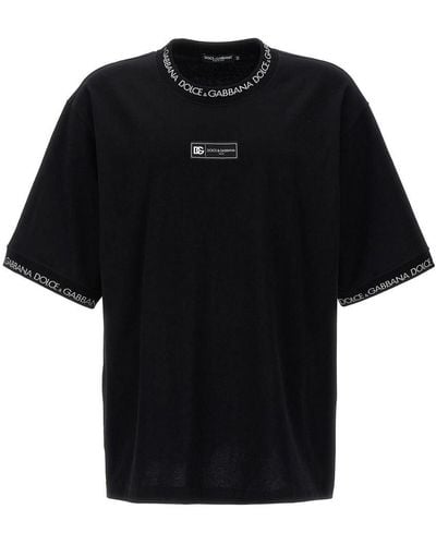 Dolce & Gabbana Short-sleeved Cotton T-shirt - Black