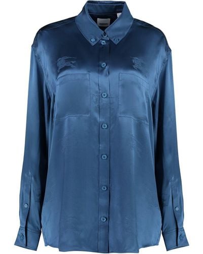 Burberry Silk Shirt - Blue