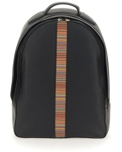 Paul Smith Signature Stripe Backpack - Black