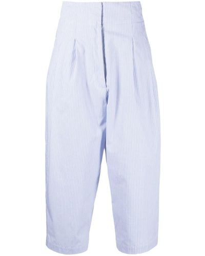 Jejia Wide Leg Cotton Trousers - Blue