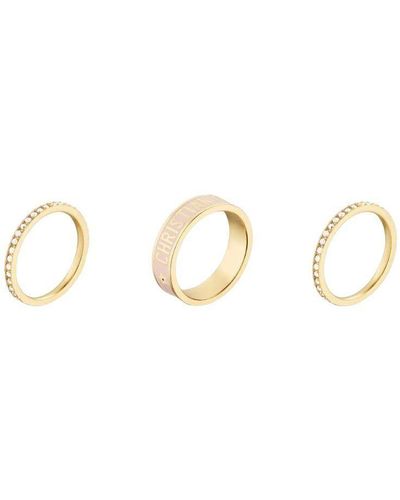 Dior Code Ring Set Gold-Finish Metal and Silver-Tone Crystals with