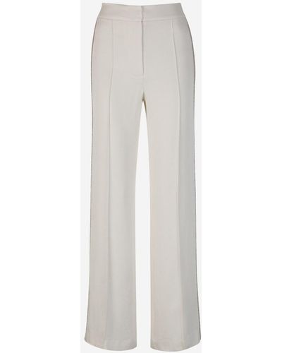 Veronica Beard Crystal Trims Formal Pants - White