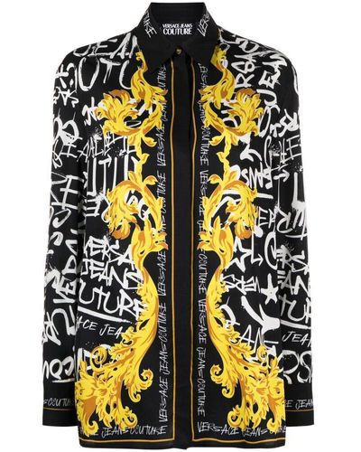 Versace Jeans Couture Logo Couture Print Blouse - Yellow