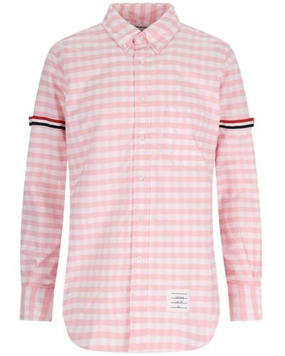 Thom Browne Checked Shirt - Pink