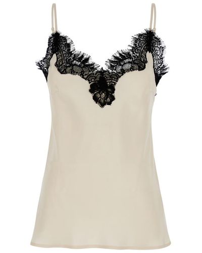 Gold Hawk 'Coco' Pearl Camie Top With Lace Trim - Brown