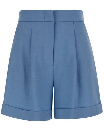 FEDERICA TOSI Light Pleated Shorts - Blue