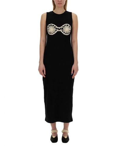 Magda Butrym Crochet Bra Dress - Black