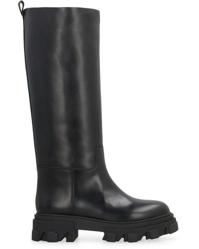 Gia Borghini Perni 07 Leather Boots - Black